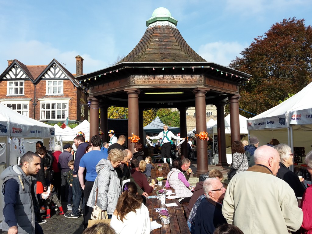Malcolm dances a jig in the Market House at Enfield Market