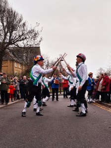 Etcetera Morris Men dancing outside The Wonder in Enfield